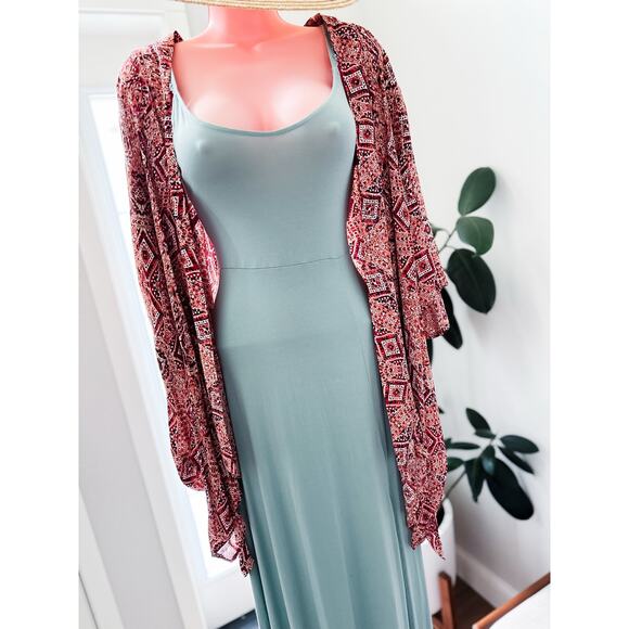 Whispers of the Desert boho wanderlust Flowing Tribal Print Kimono cardigan - Picture 4 of 5